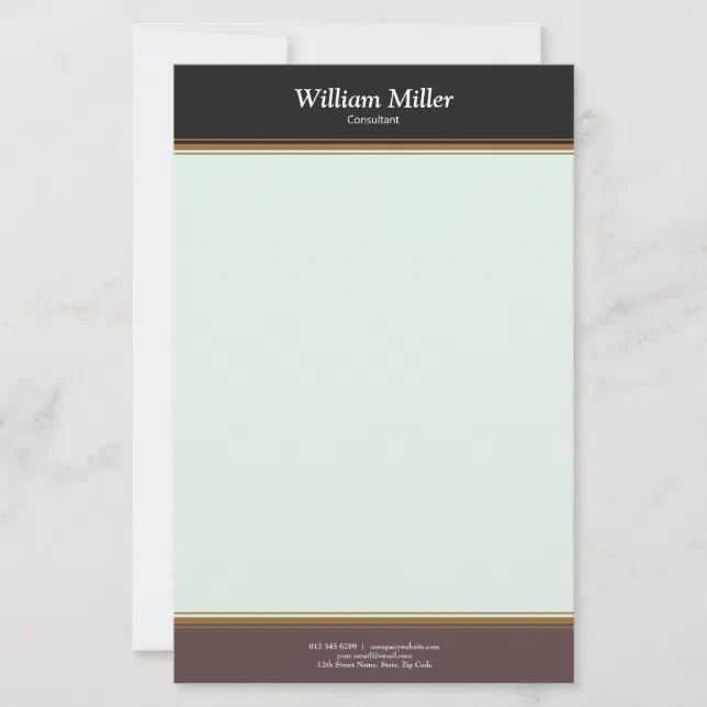 Modern Minimalist Black Brown Stripes Stationery