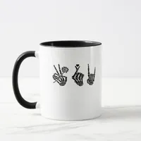 Peace And And Roll Skeleton Hands Classic Mug
