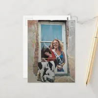 Surreal Alice in Dairyland Collage  Postcard