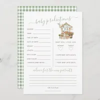 Locally Grown Predictions Baby Shower Game Card