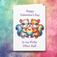 LGBT+ Squirrel Valentine's Day Personalized Photo Card