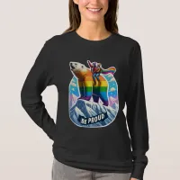 Vibrant polar bear Perched on mountain with girls T-Shirt