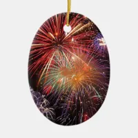 Fireworks Finale Ceramic Ornament