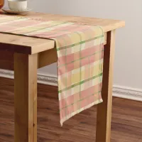 Spring Pink Plaid Table Runner