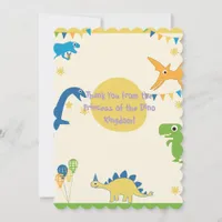 Pastel Dino Princess Thank You Card
