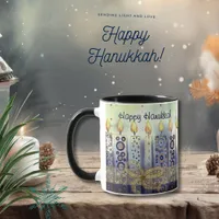 Elegant Candles Happy Hanukkah Mug