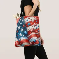 Red, White and Blue | Patriotic Fourth of July Tote Bag