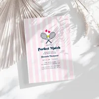 Preppy Perfect Match Tennis Bridal Shower Invitation