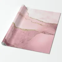 Blush and Gold Agate Wrapping Paper