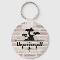 Brick Wall Background Business Logo Keychain