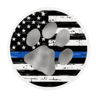 Thin Blue Line Flag Police Dog K9 Paw Print Edible Frosting Rounds