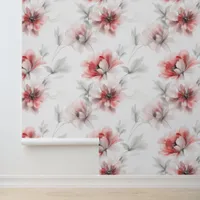 Watercolor Blush Anemone Floral Wallpaper