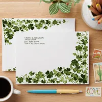 Irish Stylized Shamrock Leafy Foliage  Envelope