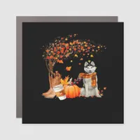 It’s Fall Y’all Dog Autumn Aesthetic Style Car Magnet