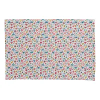 Crayon Pastel Heart & Flowers Pillow Case