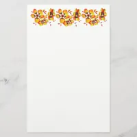 Elegant Orange Flowers Stationery