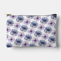 Floral Watercolor Pattern Lavender and Blue Accessory Pouch