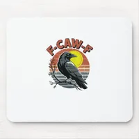 Funny Crow F-Caw-F Retro Sunset Adult Design Tri-B Mouse Pad