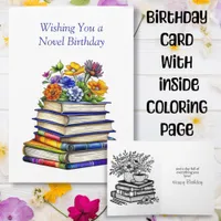 Hope Your Birthday is Novel | Inside Coloring Page Card