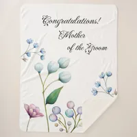 Elegant Floral Wedding Soft Botanical Romance Sherpa Blanket