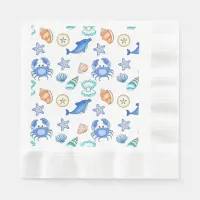 Beach Themed Baby Shower or Birthday Party Napkins