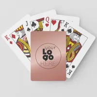 Business Logo Metallic Rose Gold Playing Card Set