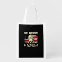 No Kings In America Since 1776 Vintage Flag Grocery Bag