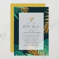 Black and Gold Tropical Virtual Shower Invitation