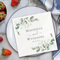 Eucalyptus Greenery Wedding  Napkins