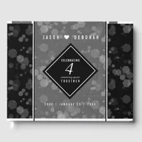 Elegant 4th Linen Wedding Anniversary Guest Book
