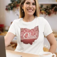 Feminine Ohio Faux Lace and Stitches Look Tri-Blend Shirt