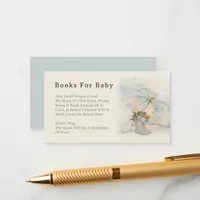 Whimsical Umbrella Floral Boots Books for Baby Enclosure Card