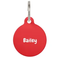 Custom Personalized Name Photo Bright Red Pet ID Tag