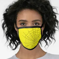 Spiders Web Yellow Black Creepy Face Mask