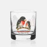 Stunning Rose Breasted Grosbeak Whiskey Glass