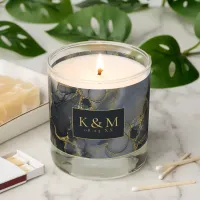 Moody Ink Charcoal Gold Abstract ID988 Scented Candle