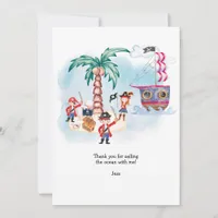 Pirates Treasure Hunt Map Kids Boy Birthday  Thank You Card