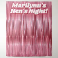 Hen's Night Rose Pink Faux Tinsel Backdrop