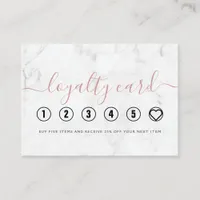 Marble Blush Hand Lettering Circles Loyalty Card