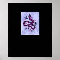 Whimsigoth Snake Spiders Flowers Poster