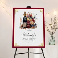 Gold, Navy & Burgundy Wine Tasting Bridal Shower Foam Board