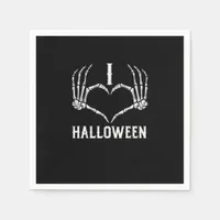 Halloween Skeleton Hands Heart Cute Women Girls Ki Napkins