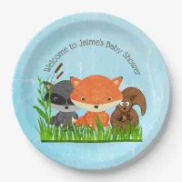 Woodland Creatures Baby Shower Paper Plates