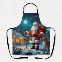 Joyful winter Christmas celebration scene Apron