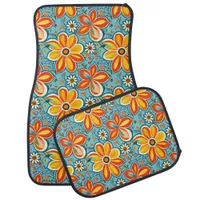 Groovy Flowers with Vintage Vibes Car Floor Mat