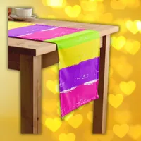 Bright Neon Paint Brush Strokes |  Short Table Runner