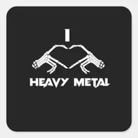 Funny Halloween Skeleton Heart Hands Classic Square Sticker