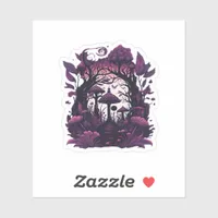 Mushroom Woods Whimsigoth Witchy Screenprint Desig Sticker