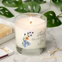 Boho Watercolor Wildflowers Scented Candle