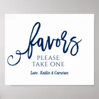 Wedding Favors Sign "Please Take One" | Navy Blue